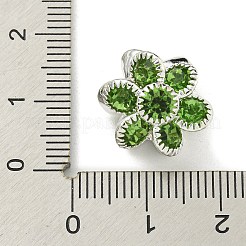 Brass Peridot Rhinestone Beads&nbsp;KK-I715-27S-01