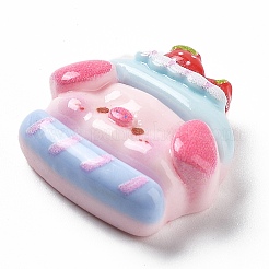 Pig Theme Opaque Resin Decoden Cabochons&nbsp;RESI-I057-A04
