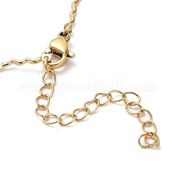 Ion Plating(IP) 304 Stainless Steel Wave Bar Link Chain Necklaces&nbsp;NJEW-K249-13G