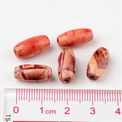 Printed Natural Wood Beads&nbsp;X-WOOD-R246-M