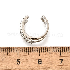 Brass Clear Cubic Zirconia Cuff Earrings&nbsp;EJEW-Q025-03A-P