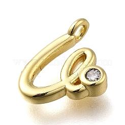 Brass Micro Pave Cubic Zirconia Pendants&nbsp;KK-B132-12G-V