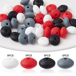20Pcs 4 Colors Food Grade Eco-Friendly Silicone Focal Beads&nbsp;SIL-YW0001-12B