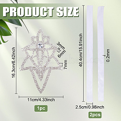 Brass & Polyester & Rhinestone Flower Bouquet Ribbon&nbsp;DIY-FG0010-31