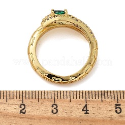 Brass Micro Pave Cubic Zirconia Finger Rings&nbsp;RJEW-C120-30B-G