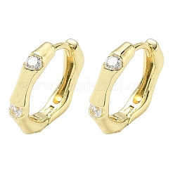 Brass Micro Pave Cubic Zirconia Hoop Earrings&nbsp;KK-CBA98BA-14G