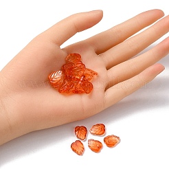 Autumn Theme Two-Tone Transparent Glass Charms&nbsp;GLAA-YW0001-53C