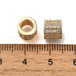 Brass Micro Pave Cubic Zirconia European Beads&nbsp;KK-M301-19G