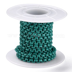 Eco-friendly Spray Painted Handmade Brass Box Chains&nbsp;KK-J276-17-P20