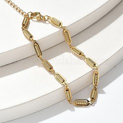 304 Stainless Steel Spring Oval Link Chain Bracelets for Women Men&nbsp;BJEW-S164-01G