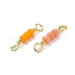 3 Faceted Glass Beads Connector Charms&nbsp;KK-D044-04G