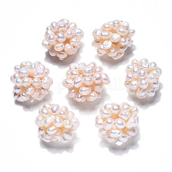 Round Natural Cultured Freshwater Pearl Beads&nbsp;PEAR-N020-04C