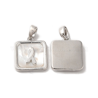 Natural Shell Square Charms&nbsp;KK-M243-36P-1