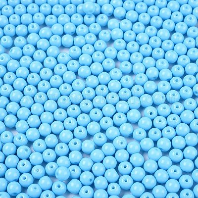Opaque Baking Paint Glass Beads&nbsp;DGLA-T004-02Q-1