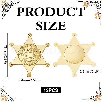 12Pcs Hexagram Plastic Cabochons&nbsp;AJEW-MA0001-18G-1