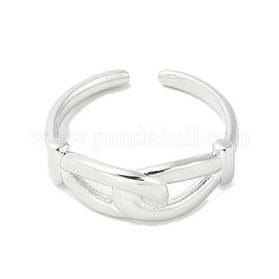 Double Knot Brass Open Cuff Ring for Women&nbsp;RJEW-A040-05P-1