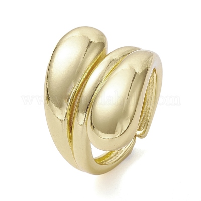Rack Plating Brass Open Cuff Rings&nbsp;RJEW-K257-12G-1