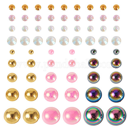 Half Round ABS Plastic Cabochons&nbsp;FIND-TAC0038-08C-1