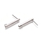 Non-Tarnish 304 Stainless Ear Stud Components, with Loop, Rectangle, Stainless Steel Color, 20x2x2mm, Hole: 1.5mm, Pin: 0.8mm