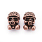 Brass Beads, Skull, Red Copper, 20x13.5x13mm, Hole: 5.5mm