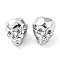 Electroplate Glass Bead, Metallic, Faceted, Skull, Silver, 16x13x14~14.5mm, Hole: 1.6mm