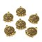 Tibetan Style Alloy Chandelier Components, Flat Round, Antique Golden, 28x21.5x4mm, Hole: 2mm and 2.5mm