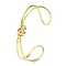 304 Stainless Steel Cuff Bangles, Golden, Coil, Inner Diameter: 2-1/2 inch(6.5cm)