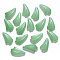 Imitation Jade Glass Pendants, Leaf, Lime Green, 20x11x4.5mm, Hole: 1mm