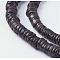 Shell Beads Strands, Dyed, Disc, Coconut Brown, 4.9~6x0.4~6mm, Hole: 0.6~0.8mm, about 15.2 inch