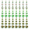 Half Round ABS Plastic Cabochons, Lawn Green, 3~9x1.5~4.5mm, 100g/set