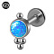 G23 Titanium Threadless Labrets, with Imitation Opal, Stainless Steel Color, Lollipop, 8mm, Pin: 1.2mm