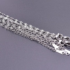Women's Stainless Steel Necklaces, Chain Necklaces, Dapped Chains, Stainless Steel Color, 15.75 inch(40cm)