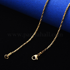 PVD Vacuum Plating 304 Stainless Steel Boston Link Chain Necklace, with Lobster Claw Clasp, Real 18K Gold Plated, 19.68 inch(50cm)x0.6mm