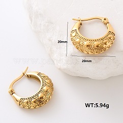 Stainless Steel Heart Hoop Earrings , Golden, 20x20mm
