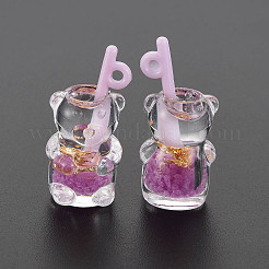 Imitation Bubble Tea Transparent Resin Pendants&nbsp;LS-RESI-T052-04D