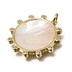 Brass Micro Pave Clear Cubic Zirconia Pendants&nbsp;KK-C262-13B-G
