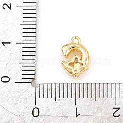 Brass Micro Pave Clear Cubic Zirconia Charms&nbsp;KK-Z151-18G-C