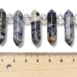 Natural Blue Spot Jasper Double Terminated Point Beads Strands&nbsp;G-H069-A10-01