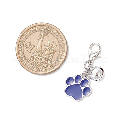 Paw Print Alloy Enamel Pendant Decorations&nbsp;HJEW-JM03803