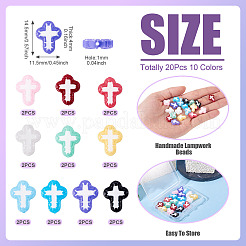 20Pcs 10 Colors Glass Beads Enamel Beads&nbsp;BLOW-TA0001-07B