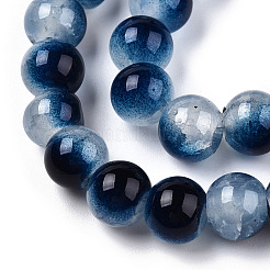 Crackle Baking Paint Imitation Jade Glass Beads Strands&nbsp;X1-DGLA-T003-8mm-15