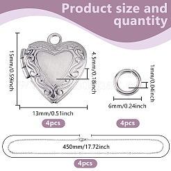 DIY 316 Stainless Steel Locket Pendant Necklaces Making Kits&nbsp;NJEW-HY0001-04B