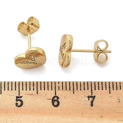 Rack Plating Brass Micro Pave Clear Cubic Zirconia Stud Earrings&nbsp;EJEW-K299-01G-Y