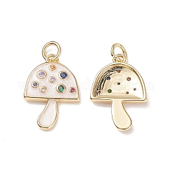 Brass Micro Pave Colorful Cubic Zirconia Pendants&nbsp;X-KK-C100-09G