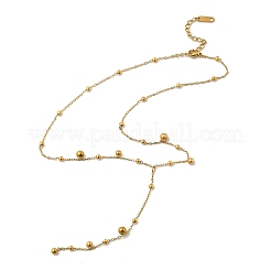 304 Stainless Steel Round Ball Link Chain Y Necklaces for Women&nbsp;LS-NJEW-A059-03G
