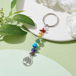 Tree of Life Tibetan Style Alloy Pendant Keychains&nbsp;KEYC-JKC00689-05