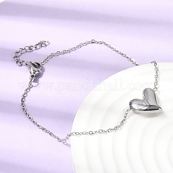 304 Stainless Steel Heart Pendant Necklaces & Bracelets & Stud Earrings Sets&nbsp;SJEW-P008-01P