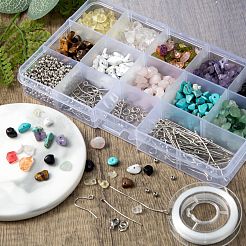 Mixed Stone Chip Beads Kit for DIY Jewelry Set Making&nbsp;DIY-FS0002-23