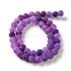 Frosted Natural Weathered Agate Beads Strands&nbsp;G-F374-8mm-01