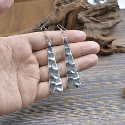 Hammered Teardrop Zinc Alloy Dangle Stud Earrings&nbsp;FS-WG7782B-01
